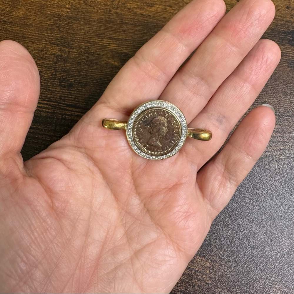 Panetta Queen Elizabeth Coin Clasp or Connector for Bracelet/Necklace - Vintage